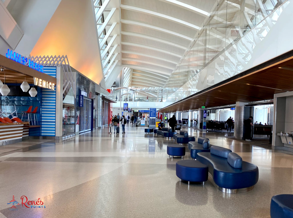 A view inside the Tom Bradley International Terminal (TBIT) at Los Angeles International Airport (LAX).